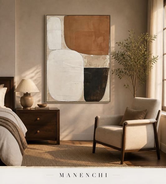 Adobe Creases | Contemporary Wall Art - original hand-painted painting by Manenchi, styled in a room setting