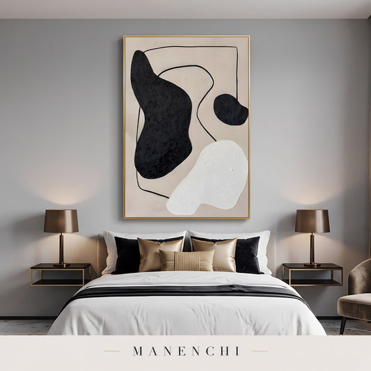 Abstract Harmony abstract painting displayed in a modern bedroom