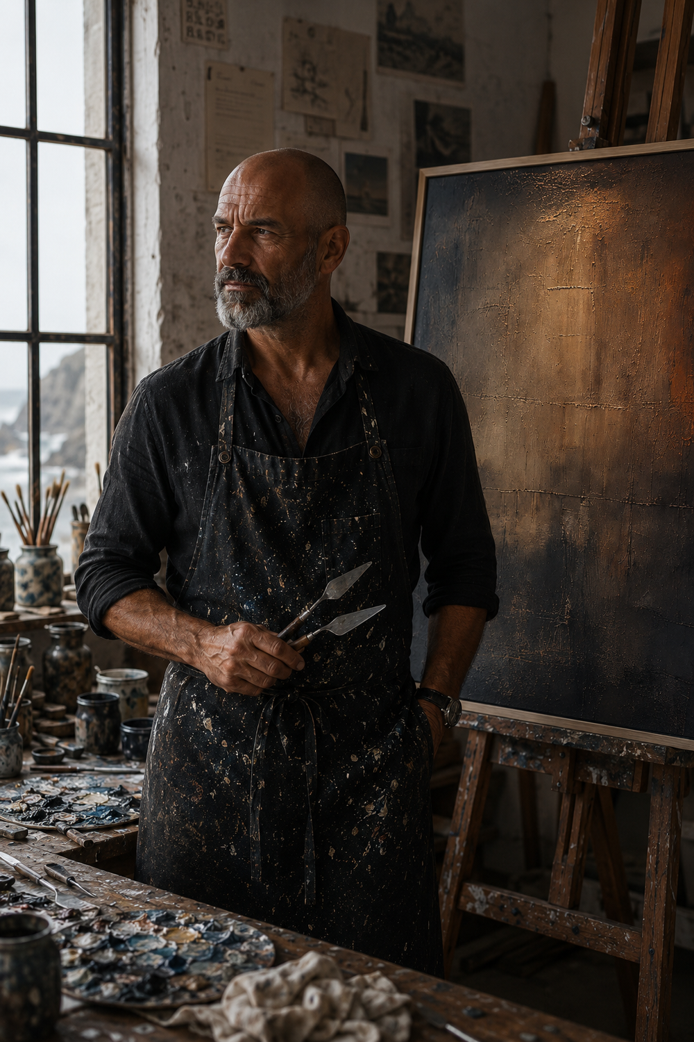Editorial studio portrait representing the Erwan Kerrec Earth & Material creative direction at Manenchi.Erwan Kerrec creative direction at Manenchi.