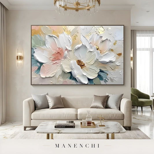 Opulent Floral Radiance displayed in a luxury lounge interior