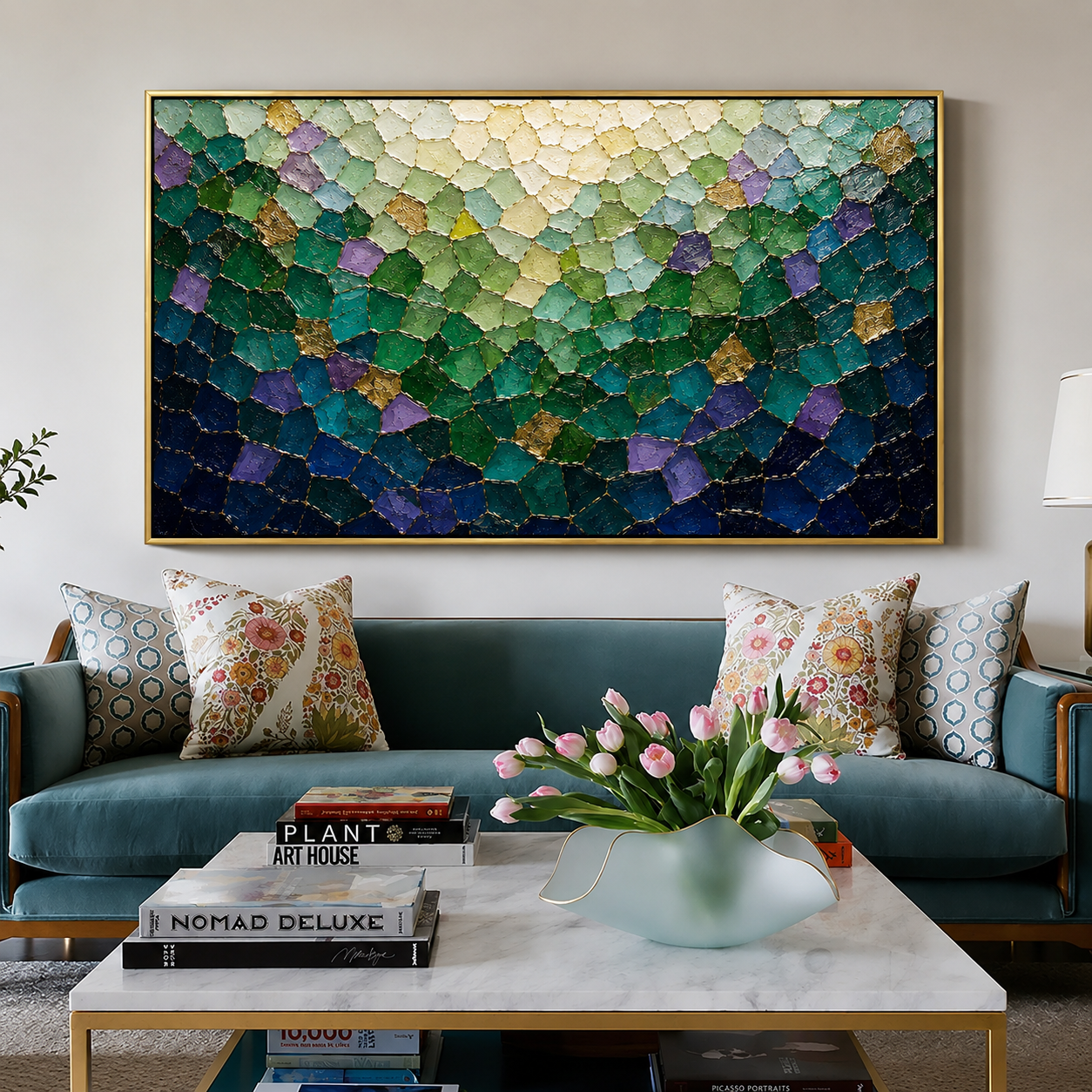 abstract-green-emrald-oil-painting
