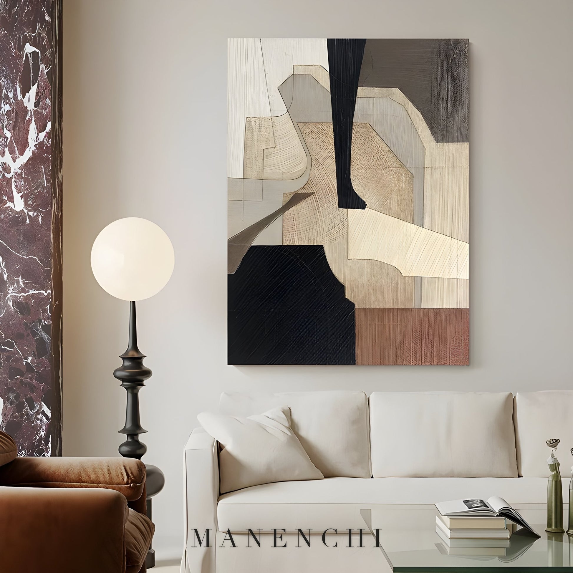Earthen Forms - original hand-painted abstract painting by ManenchiGallery