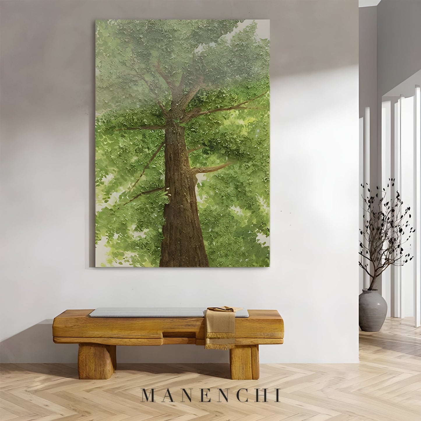 Verdant Ascent - original hand-painted abstract painting by ManenchiGallery