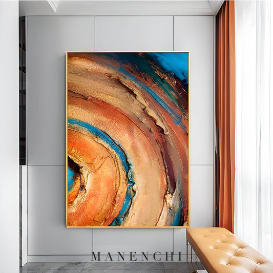 Terra Aqua Vortex - original hand-painted abstract painting by ManenchiGallery