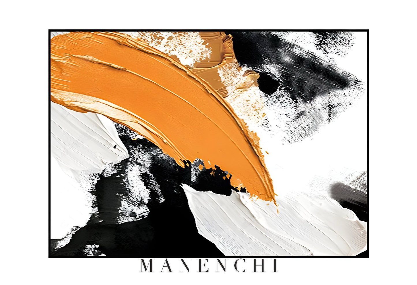 Dynamic Ochre Swathe - original hand-painted abstract painting by ManenchiGallery