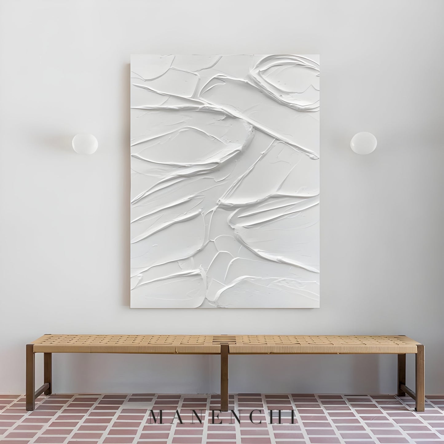 Sculpted Serenity - original hand-painted abstract painting by ManenchiGallery