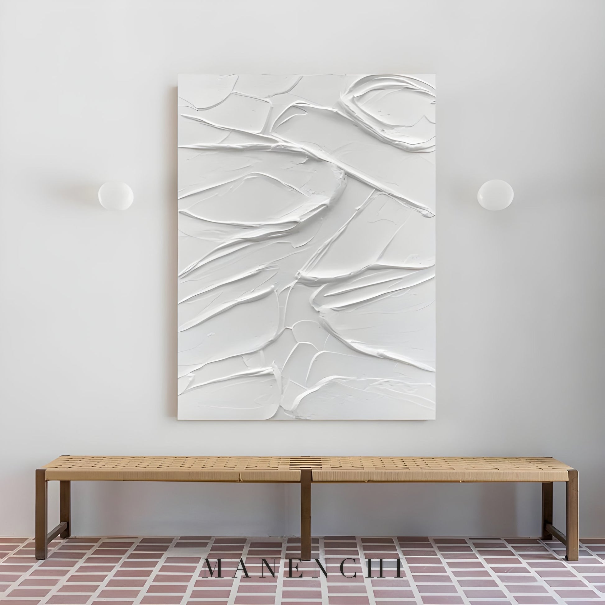 Sculpted Serenity - original hand-painted abstract painting by ManenchiGallery