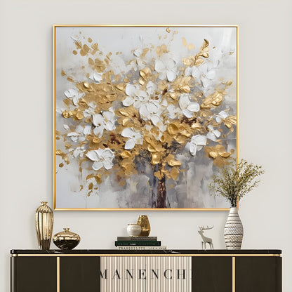 Golden Bloom - original hand-painted abstract painting by ManenchiGallery