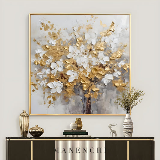 Golden Bloom - original hand-painted abstract painting by ManenchiGallery
