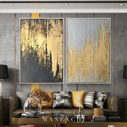 Golden Alchemy - original hand-painted abstract painting by ManenchiGallery