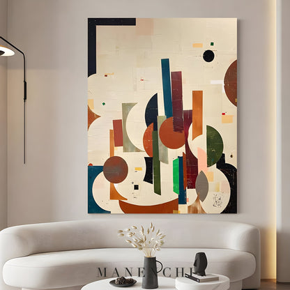 Geometric Harmony - original hand-painted abstract painting by ManenchiGallery