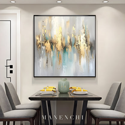 Gilded Serenity - original hand-painted abstract painting by ManenchiGallery