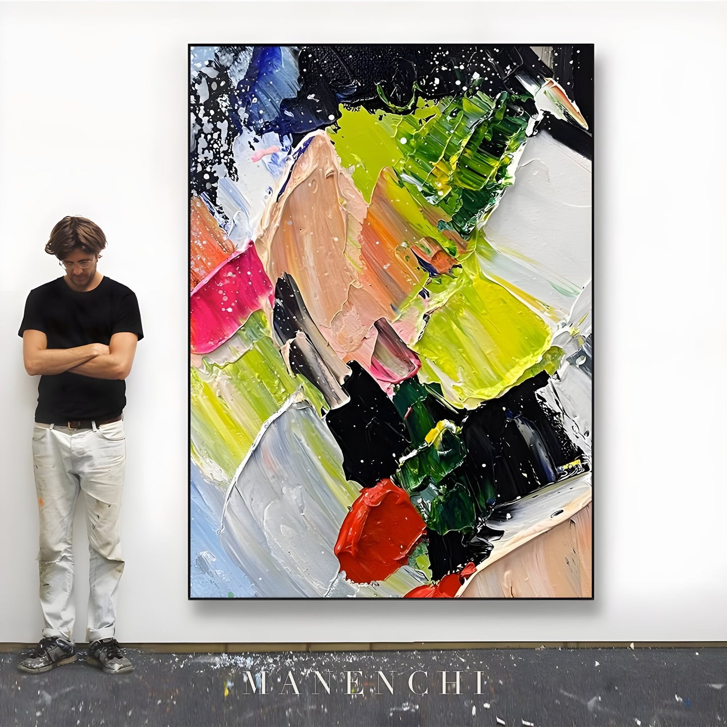 Dynamic Flourish - original hand-painted abstract painting by ManenchiGallery