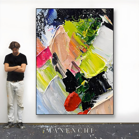 Dynamic Flourish - original hand-painted abstract painting by ManenchiGallery