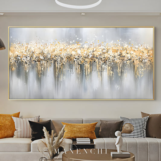 Gilded Cascade - original hand-painted abstract painting by ManenchiGallery