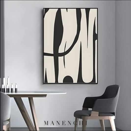 Monochromatic Flow - original hand-painted abstract painting by ManenchiGallery