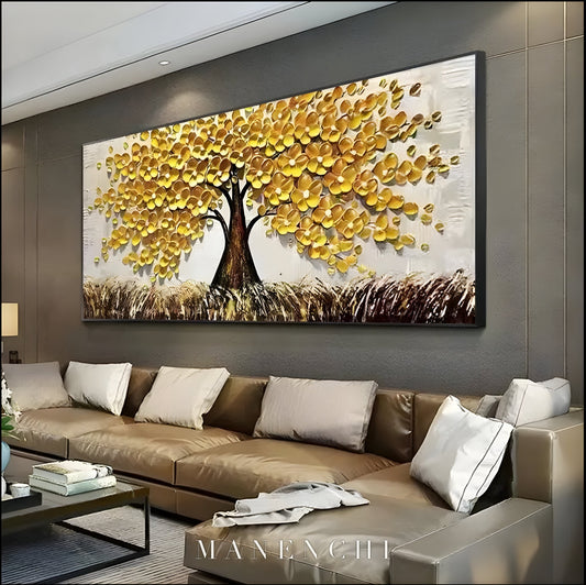 Golden Canopy - original hand-painted abstract painting by ManenchiGallery