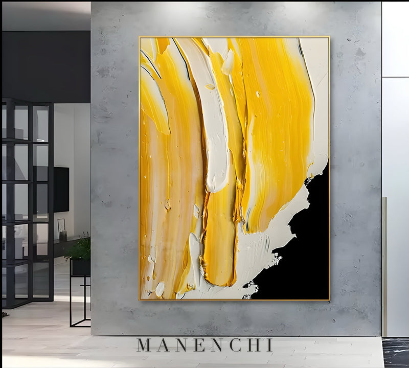 Golden Embers - original hand-painted abstract painting by ManenchiGallery