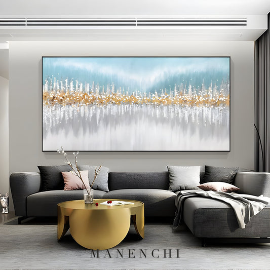 Oceanic Shimmer - original hand-painted abstract painting by ManenchiGallery