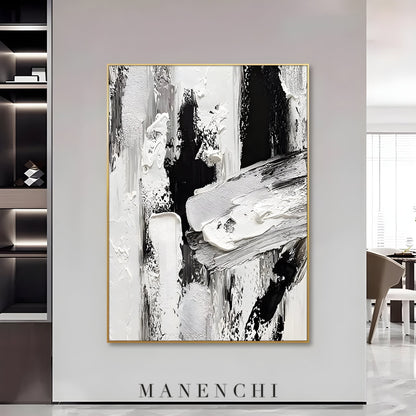 Monochromatic Majesty - original hand-painted abstract painting by ManenchiGallery