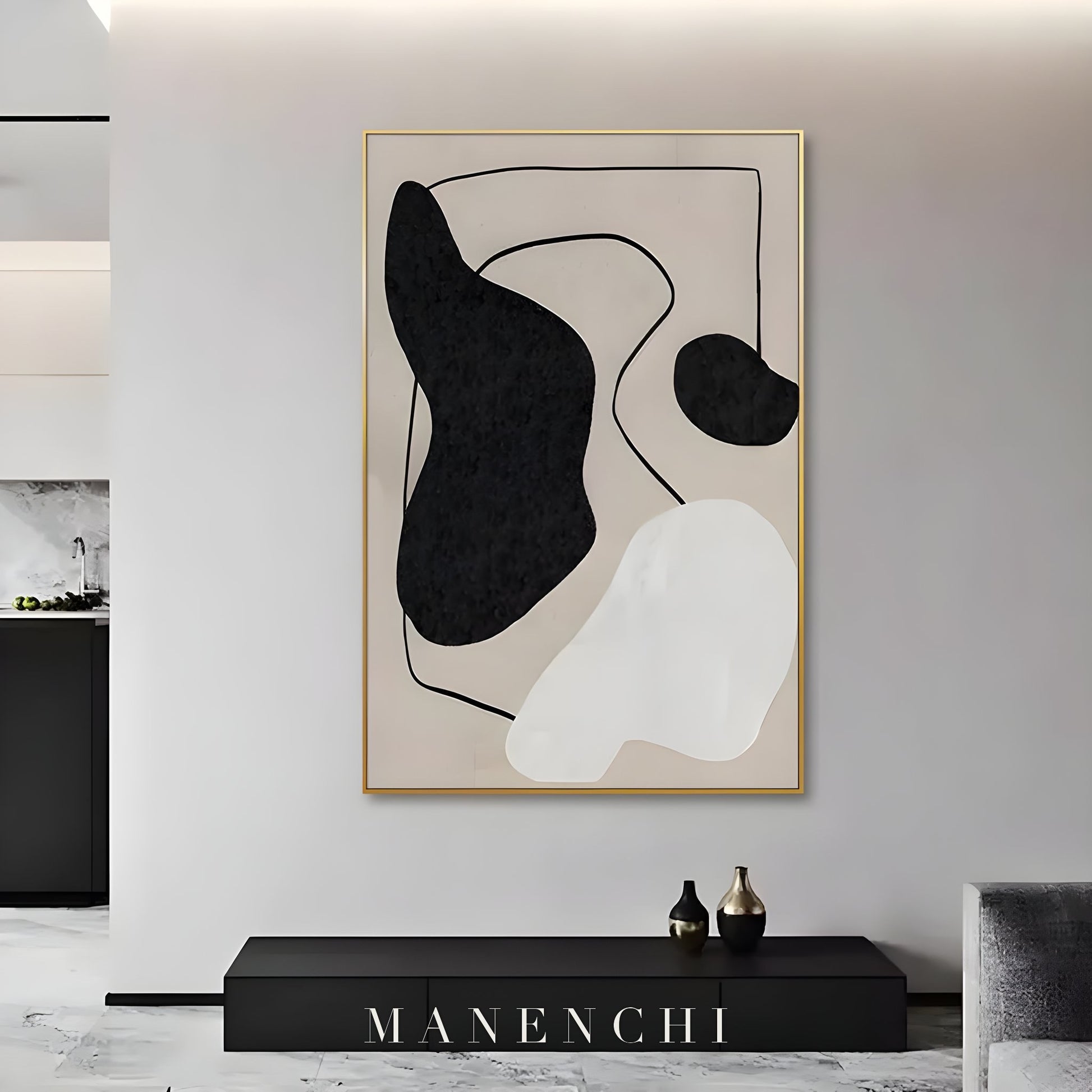 Abstract Harmony - original hand-painted abstract painting by ManenchiGallery