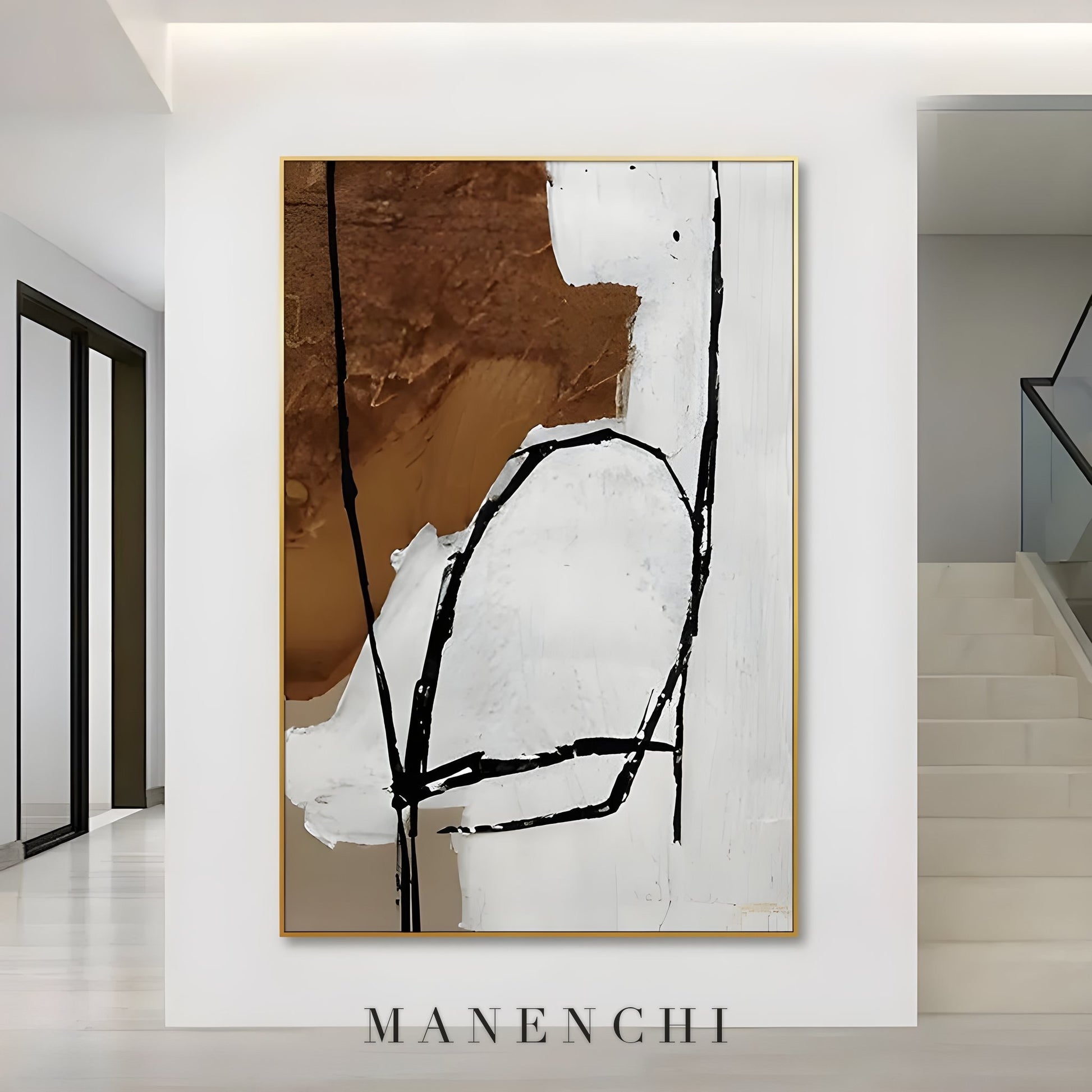 Ochre Resonance - original hand-painted abstract painting by ManenchiGallery