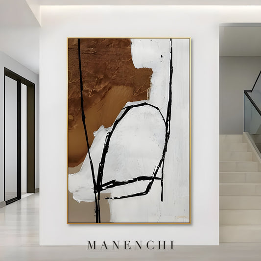 Ochre Resonance - original hand-painted abstract painting by ManenchiGallery