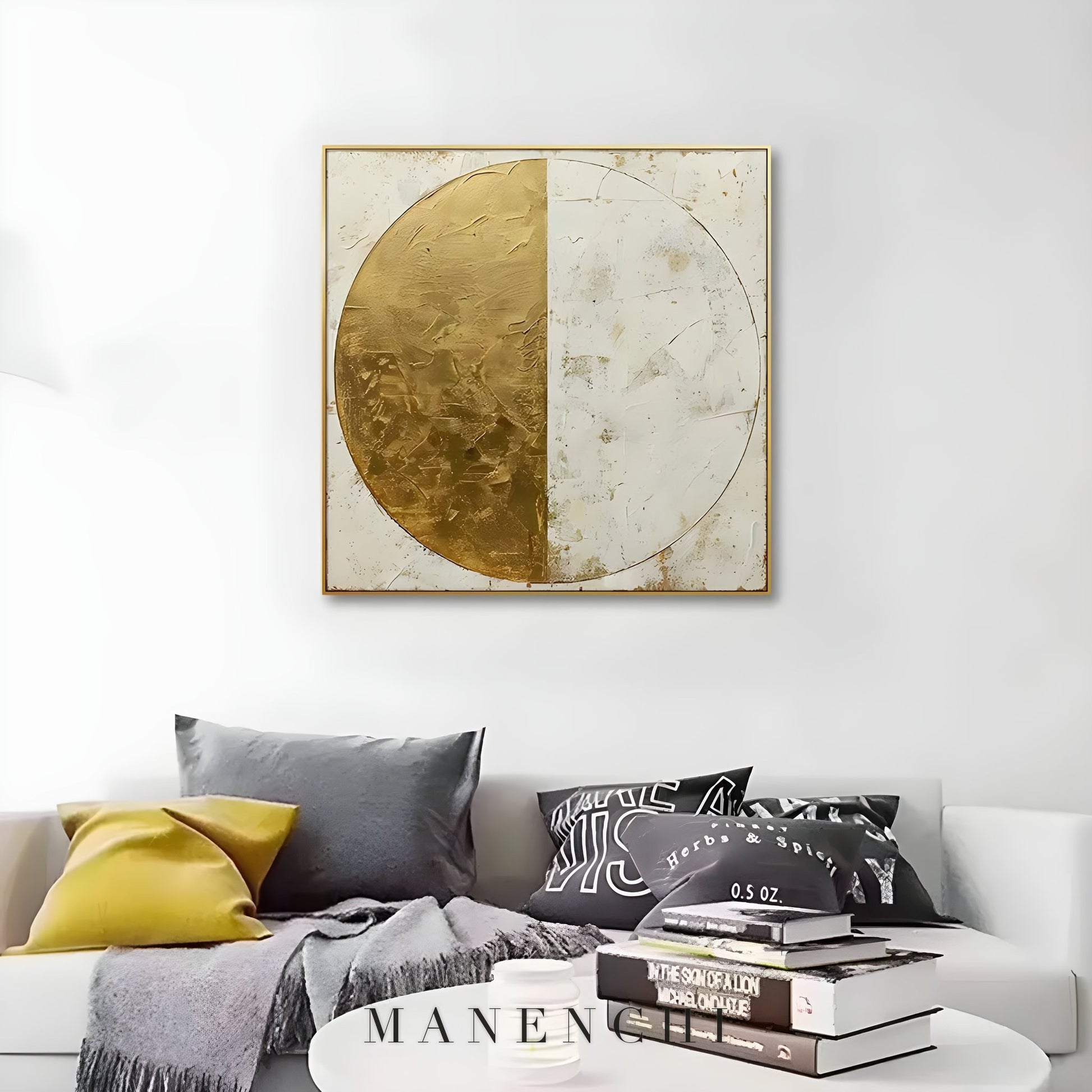 Gilded Equinox - original hand-painted abstract painting by ManenchiGallery