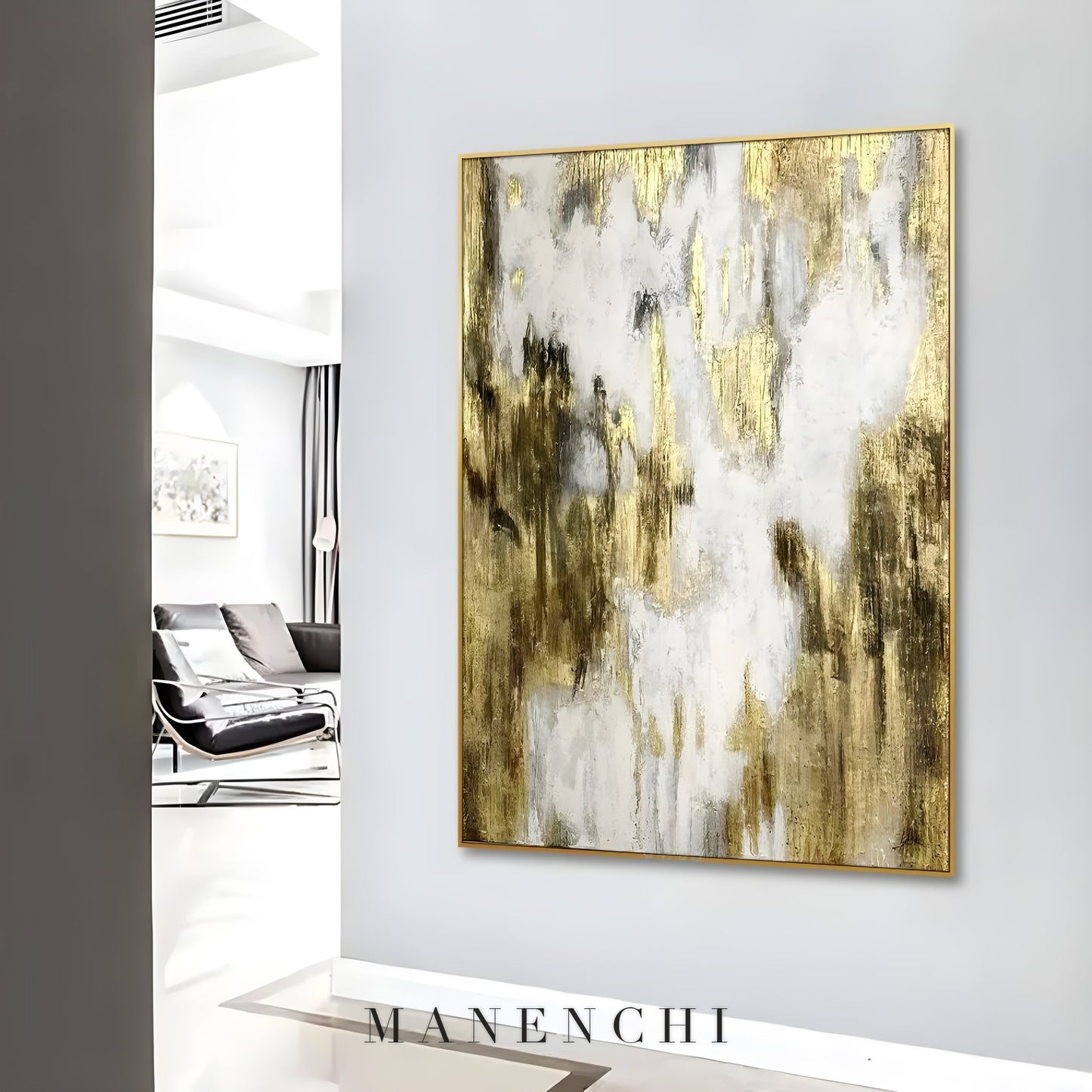 Gilded Ascent - original hand-painted abstract painting by ManenchiGallery