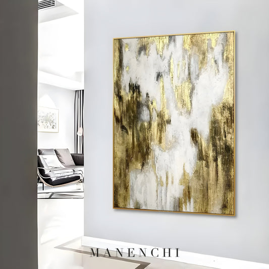 Gilded Ascent - original hand-painted abstract painting by ManenchiGallery
