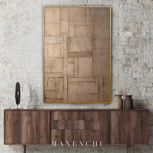 Earthy Tectonic - original hand-painted abstract painting by ManenchiGallery
