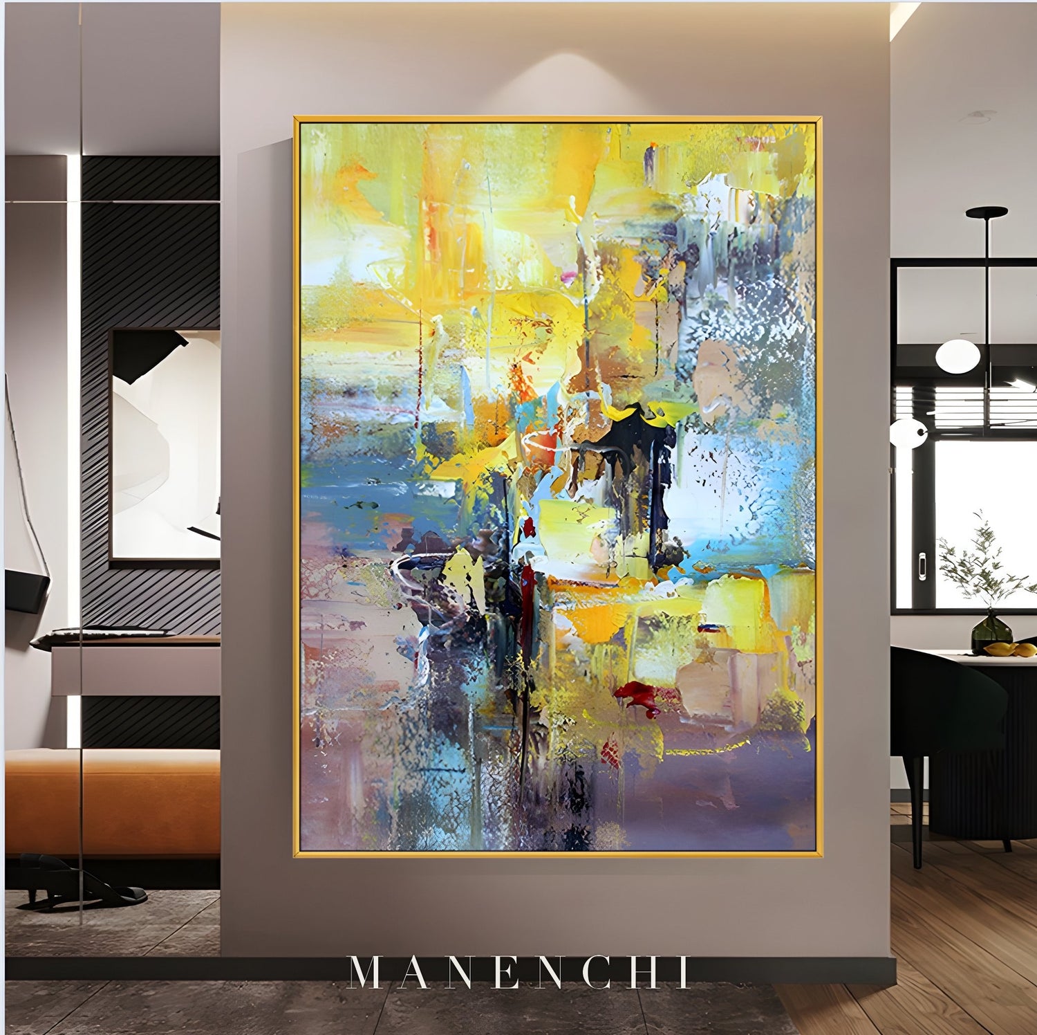 Luminous Horizon - original hand-painted abstract painting by ManenchiGallery