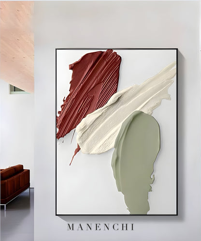 Earthy Impasto Strokes - original hand-painted abstract painting by ManenchiGallery