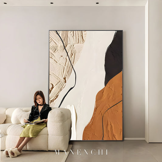 Earthbound Contrast - original hand-painted abstract painting by ManenchiGallery