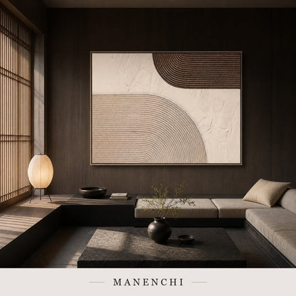 Chalked Veils | Contemporary Wall Art - original hand-painted painting by Manenchi, styled in a room setting