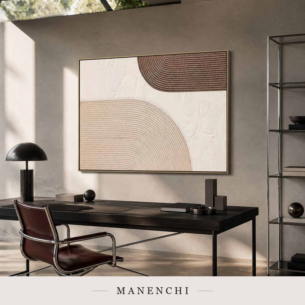 Chalked Veils | Contemporary Wall Art - original hand-painted painting by Manenchi, styled in a room setting