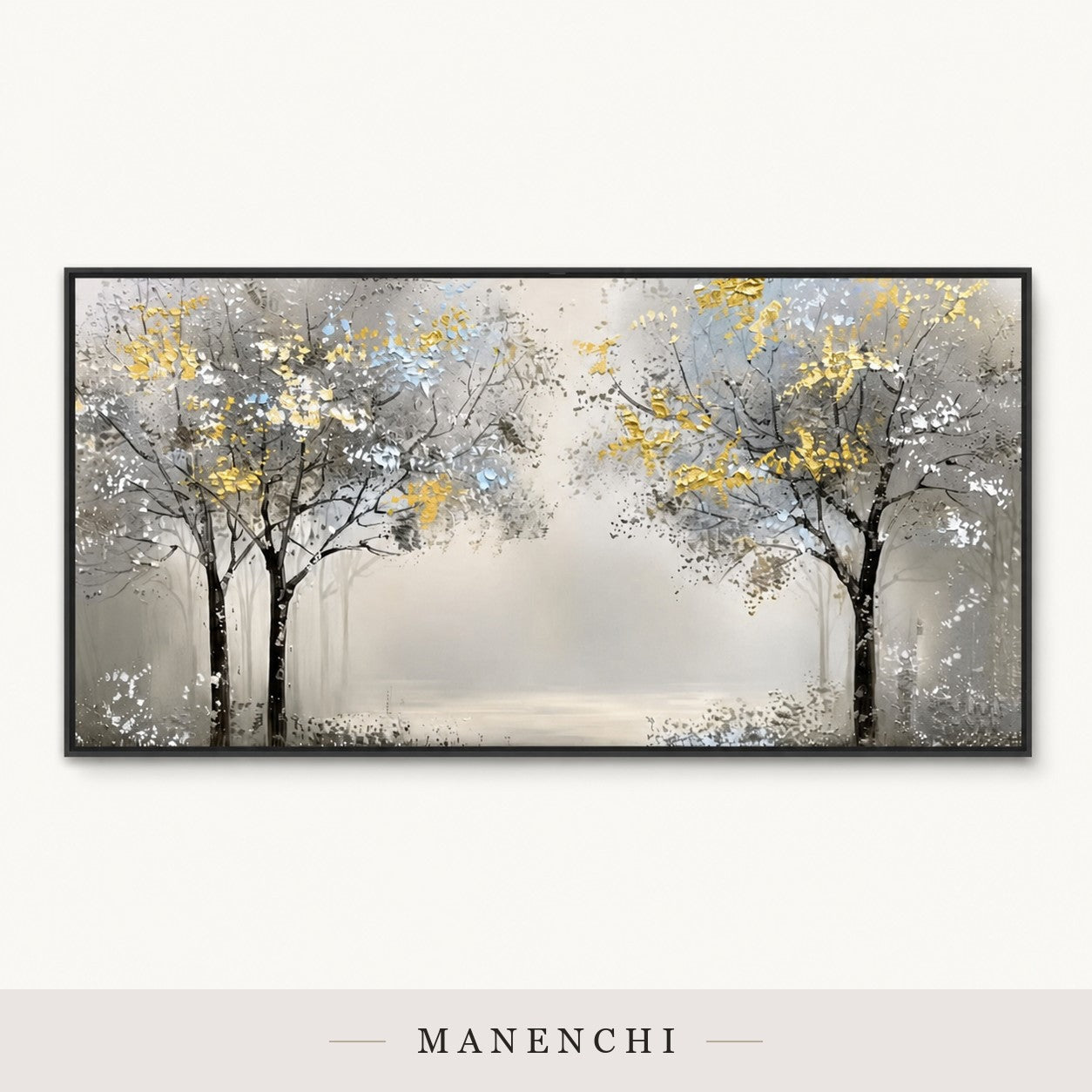 Gilded Forms | Gold Leaf Wall Art - original hand-painted painting by Manenchi, styled in a room setting