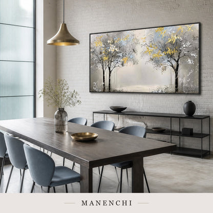 Gilded Forms | Gold Leaf Wall Art - original hand-painted painting by Manenchi, styled in a room setting