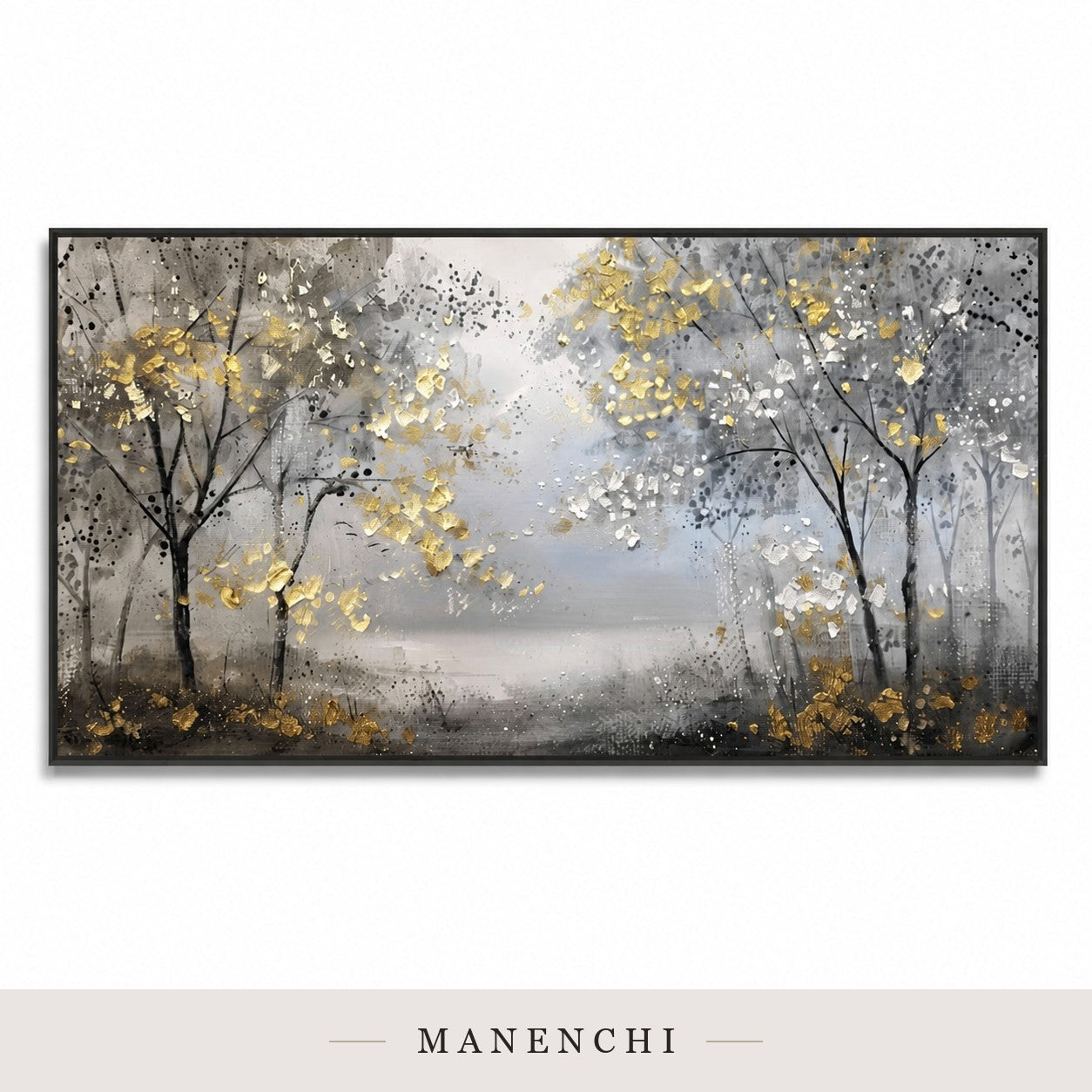 Molten Foliage | Gold Leaf Wall Art - original hand-painted painting by Manenchi, styled in a room setting