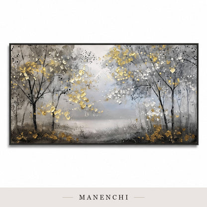 Molten Foliage | Gold Leaf Wall Art - original hand-painted painting by Manenchi, styled in a room setting