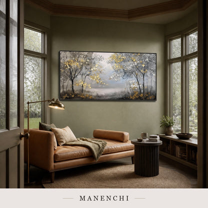 Molten Foliage | Gold Leaf Wall Art - original hand-painted painting by Manenchi, styled in a room setting