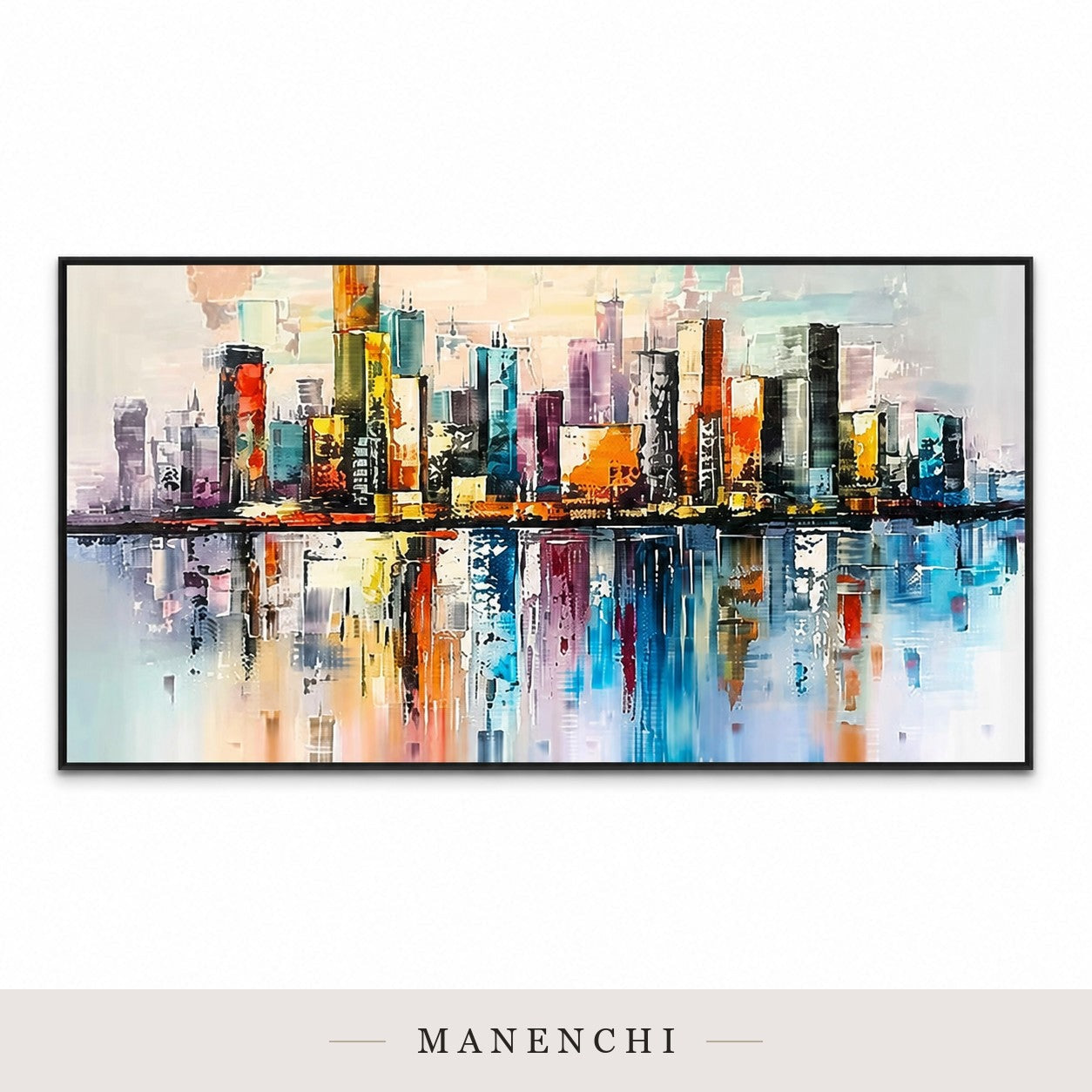 Crested Echoes | Contemporary Wall Art - original hand-painted painting by Manenchi, styled in a room setting