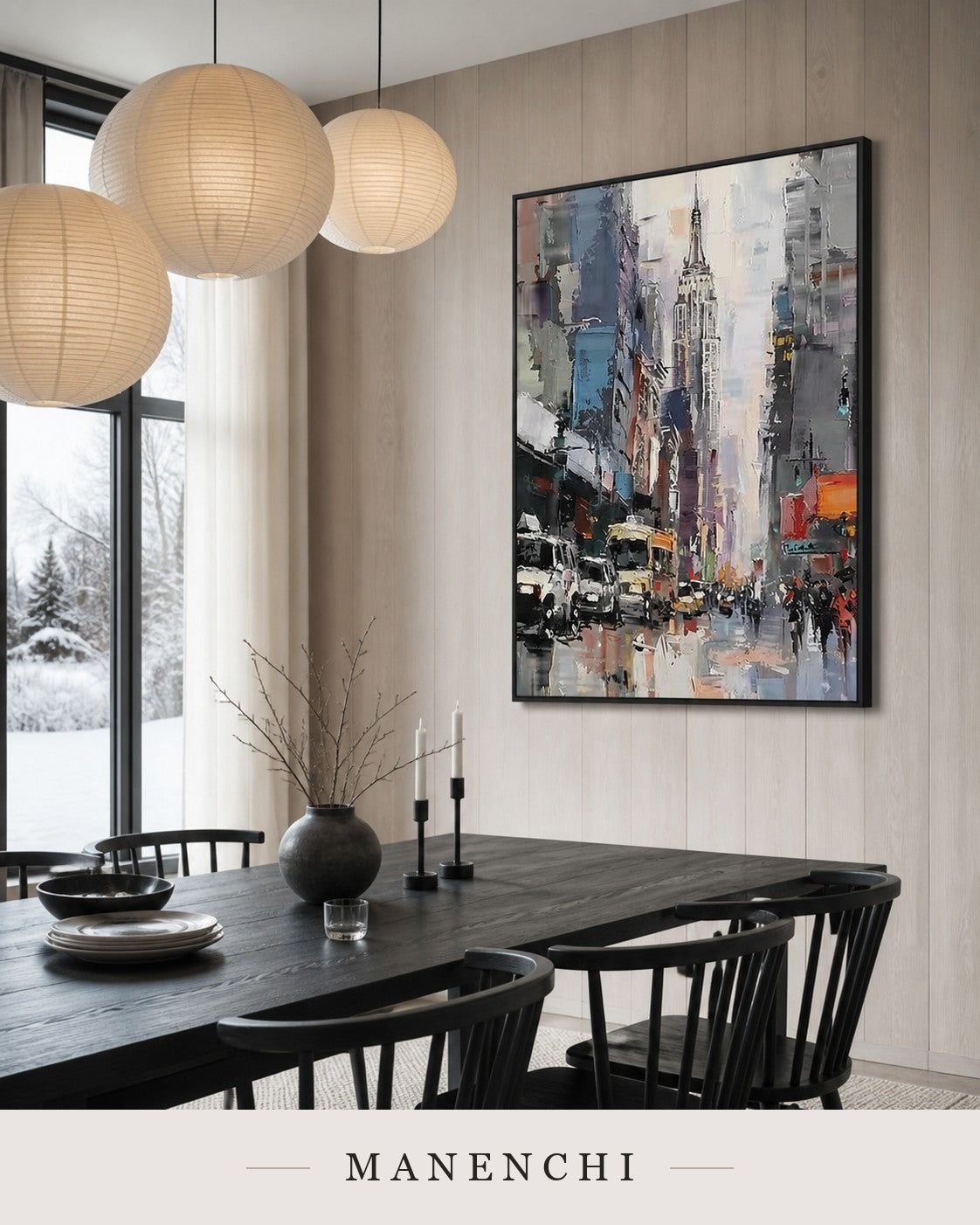 Material Ascent | Contemporary Wall Art - original hand-painted painting by Manenchi, styled in a room setting