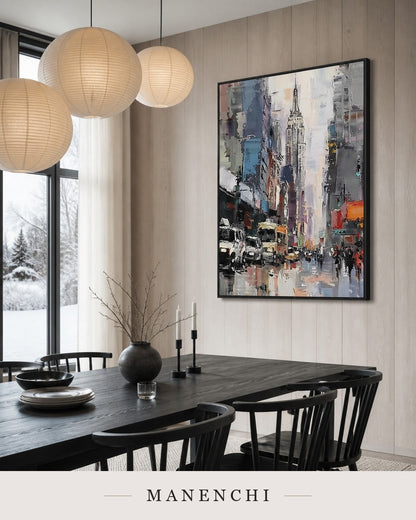 Material Ascent | Contemporary Wall Art - original hand-painted painting by Manenchi, styled in a room setting