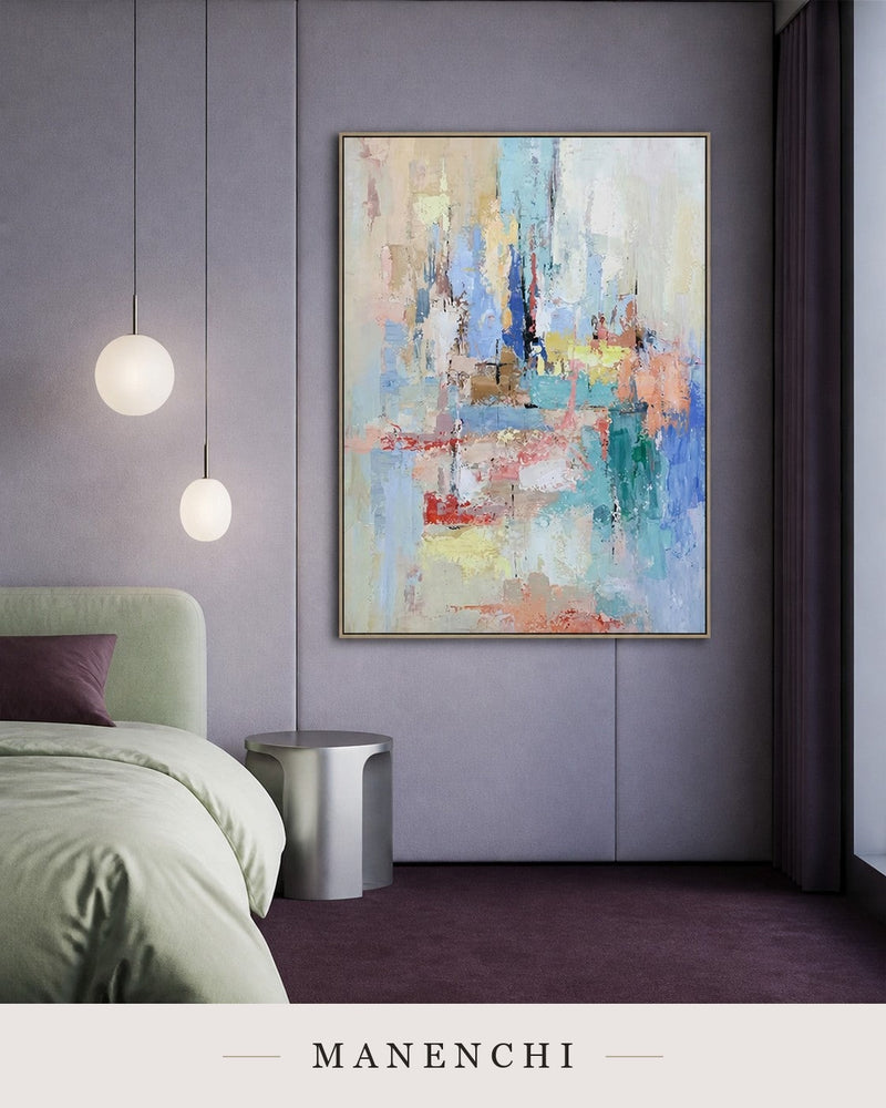 Silent Relief | Contemporary Wall Art - original hand-painted painting by Manenchi, styled in a room setting