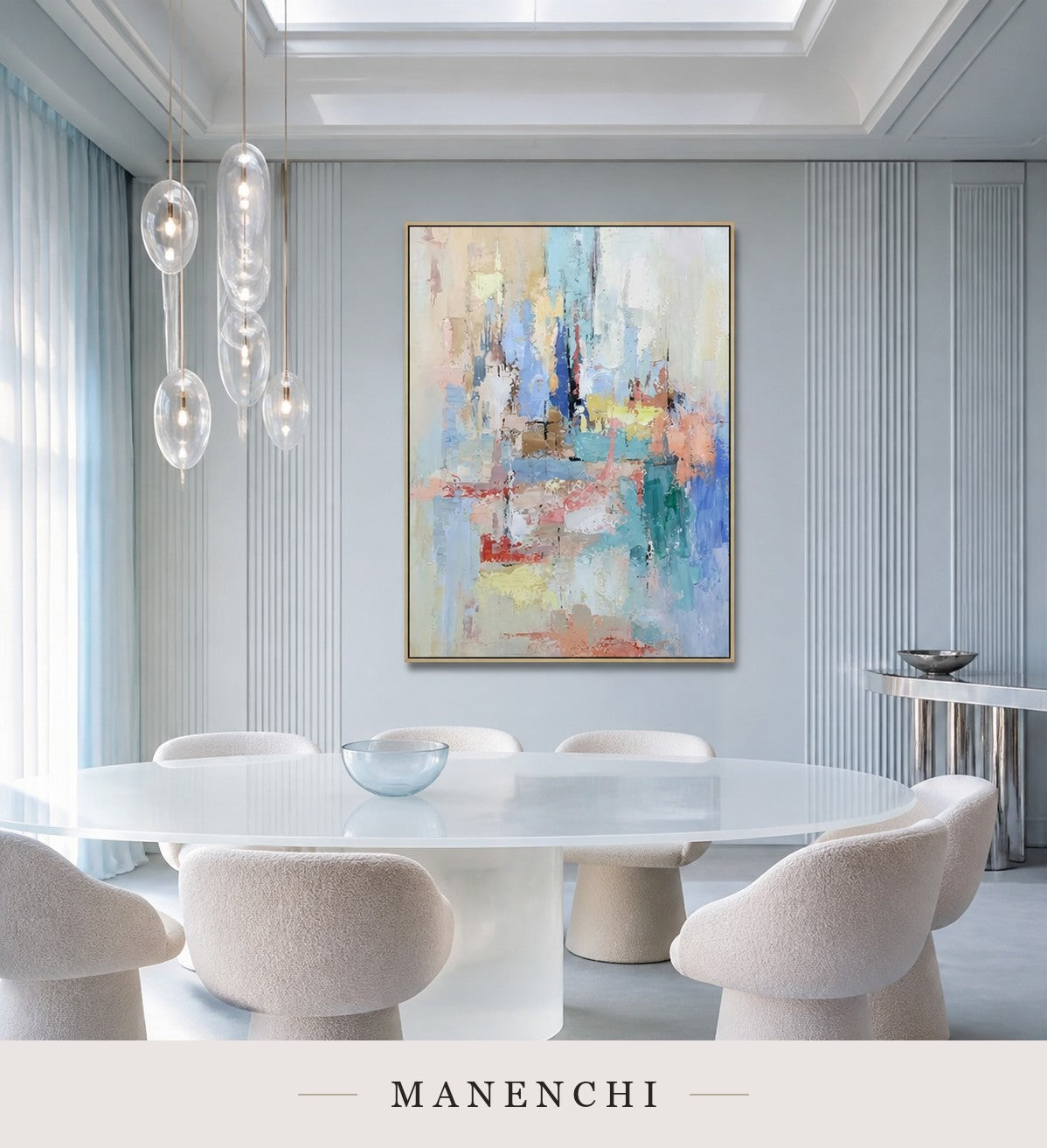 Silent Relief | Contemporary Wall Art - original hand-painted painting by Manenchi, styled in a room setting