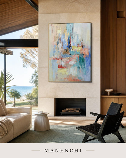 Silent Relief | Contemporary Wall Art - original hand-painted painting by Manenchi, styled in a room setting