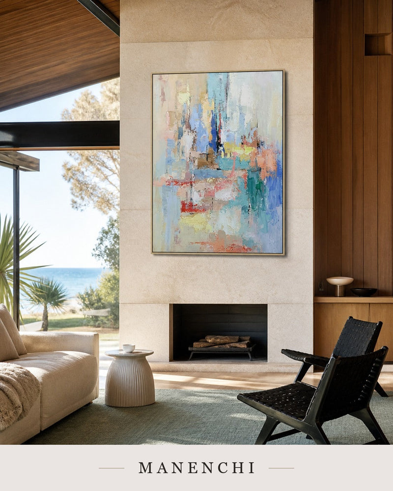 Silent Relief | Contemporary Wall Art - original hand-painted painting by Manenchi, styled in a room setting