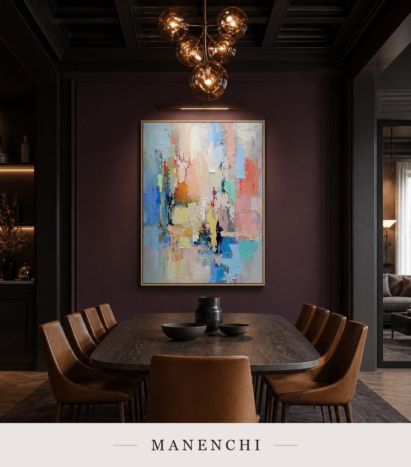 Elevated Contours | Contemporary Wall Art - original hand-painted painting by Manenchi, styled in a room setting