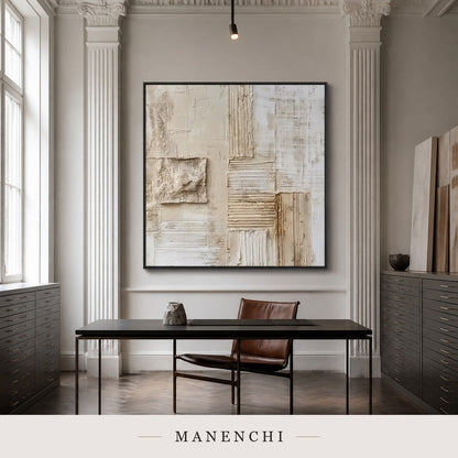 Cast Volumes | Contemporary Wall Art - original hand-painted painting by Manenchi, styled in a room setting